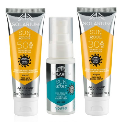 Solarium Spf50 + Spf30 Anti-ageing Anti-stain Cream + Moisturizing Restorative Face Serum